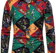 Ericdress Print Floral Lapel Single-Breasted Spring Men’s Shirt
