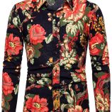 Ericdress Print Floral Lapel Single-Breasted Spring Men’s Shirt