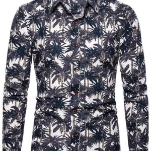 Ericdress Print Floral Lapel Single-Breasted Spring Men's Shirt