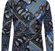 Ericdress Print Floral Lapel Single-Breasted Spring Men’s Shirt