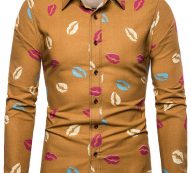 Ericdress Print Floral Lapel Single-Breasted Spring Men’s Shirt