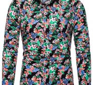 Ericdress Print Floral Lapel Single-Breasted Spring Men’s Shirt