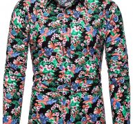 Ericdress Print Floral Lapel Single-Breasted Spring Men’s Shirt
