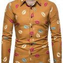 Ericdress Print Floral Lapel Single-Breasted Spring Men’s Shirt