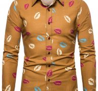 Ericdress Print Floral Lapel Single-Breasted Spring Men’s Shirt