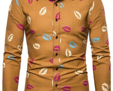 Ericdress Print Floral Lapel Single-Breasted Spring Men’s Shirt