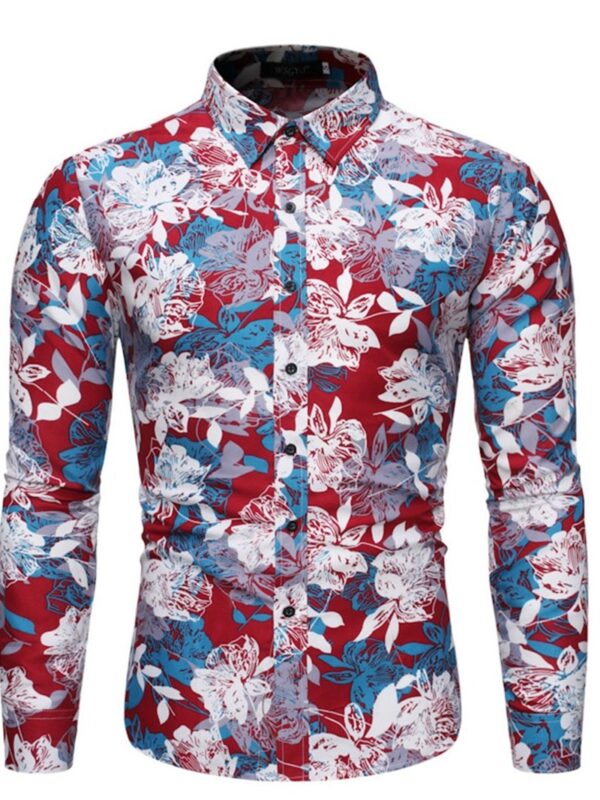 Ericdress Print Lapel Casual Single-Breasted Spring Men's Shirt