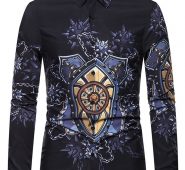 Ericdress Print Lapel European Single-Breasted Men’s Shirt