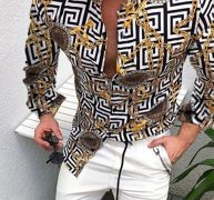 Ericdress Print Plaid Square Neck Loose Men’s Shirt