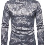 Ericdress Print Plain Stand Collar Single-Breasted Men’s Shirt
