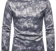 Ericdress Print Plain Stand Collar Single-Breasted Men’s Shirt