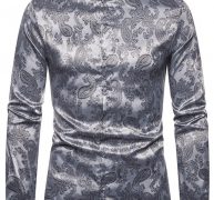 Ericdress Print Plain Stand Collar Single-Breasted Men’s Shirt