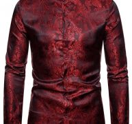 Ericdress Print Plain Stand Collar Single-Breasted Men’s Shirt