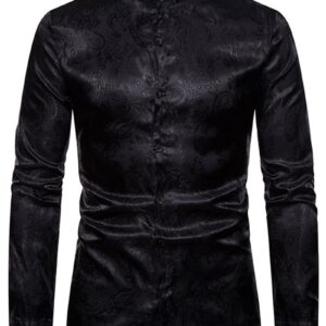 Ericdress Print Plain Stand Collar Single-Breasted Men's Shirt