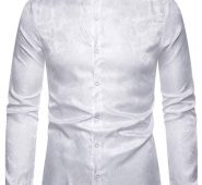 Ericdress Print Plain Stand Collar Single-Breasted Men’s Shirt