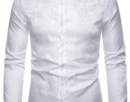Ericdress Print Plain Stand Collar Single-Breasted Men’s Shirt