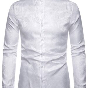 Ericdress Print Plain Stand Collar Single-Breasted Men's Shirt