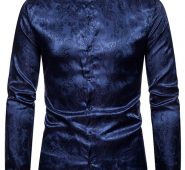 Ericdress Print Plain Stand Collar Single-Breasted Men’s Shirt