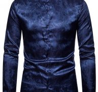 Ericdress Print Plain Stand Collar Single-Breasted Men’s Shirt