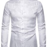 Ericdress Print Plain Stand Collar Single-Breasted Men’s Shirt