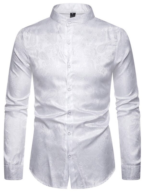 Ericdress Print Plain Stand Collar Single-Breasted Men's Shirt