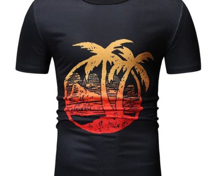 Ericdress Print Plant Casual Loose Mens T-shirt