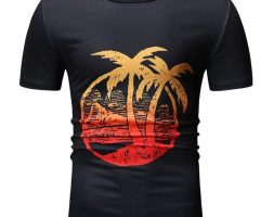 Ericdress Print Plant Casual Loose Mens T-shirt