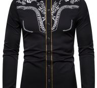 Ericdress Print Plant Lapel Single-Breasted Fall Men’s Shirt