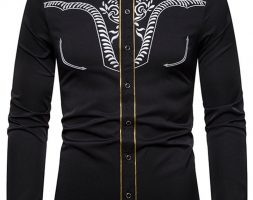 Ericdress Print Plant Lapel Single-Breasted Fall Men’s Shirt