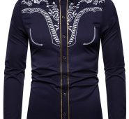 Ericdress Print Plant Lapel Single-Breasted Fall Men’s Shirt