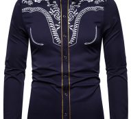 Ericdress Print Plant Lapel Single-Breasted Fall Men’s Shirt