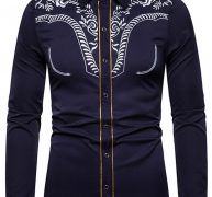 Ericdress Print Plant Lapel Single-Breasted Fall Men’s Shirt