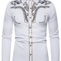 Ericdress Print Plant Lapel Single-Breasted Fall Men’s Shirt