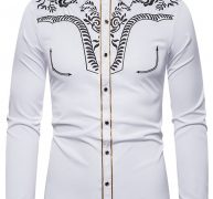 Ericdress Print Plant Lapel Single-Breasted Fall Men’s Shirt