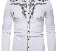 Ericdress Print Plant Lapel Single-Breasted Fall Men’s Shirt