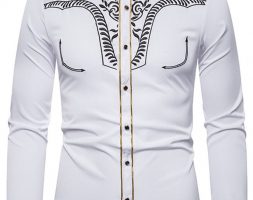 Ericdress Print Plant Lapel Single-Breasted Fall Men’s Shirt