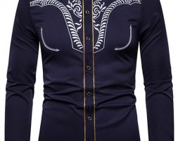 Ericdress Print Plant Lapel Single-Breasted Fall Men’s Shirt