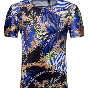 Ericdress Print Round Neck Animal Slim Mens T-shirt