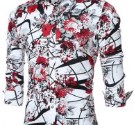 Ericdress Quality Vogue Print Slim Men’s Shirt