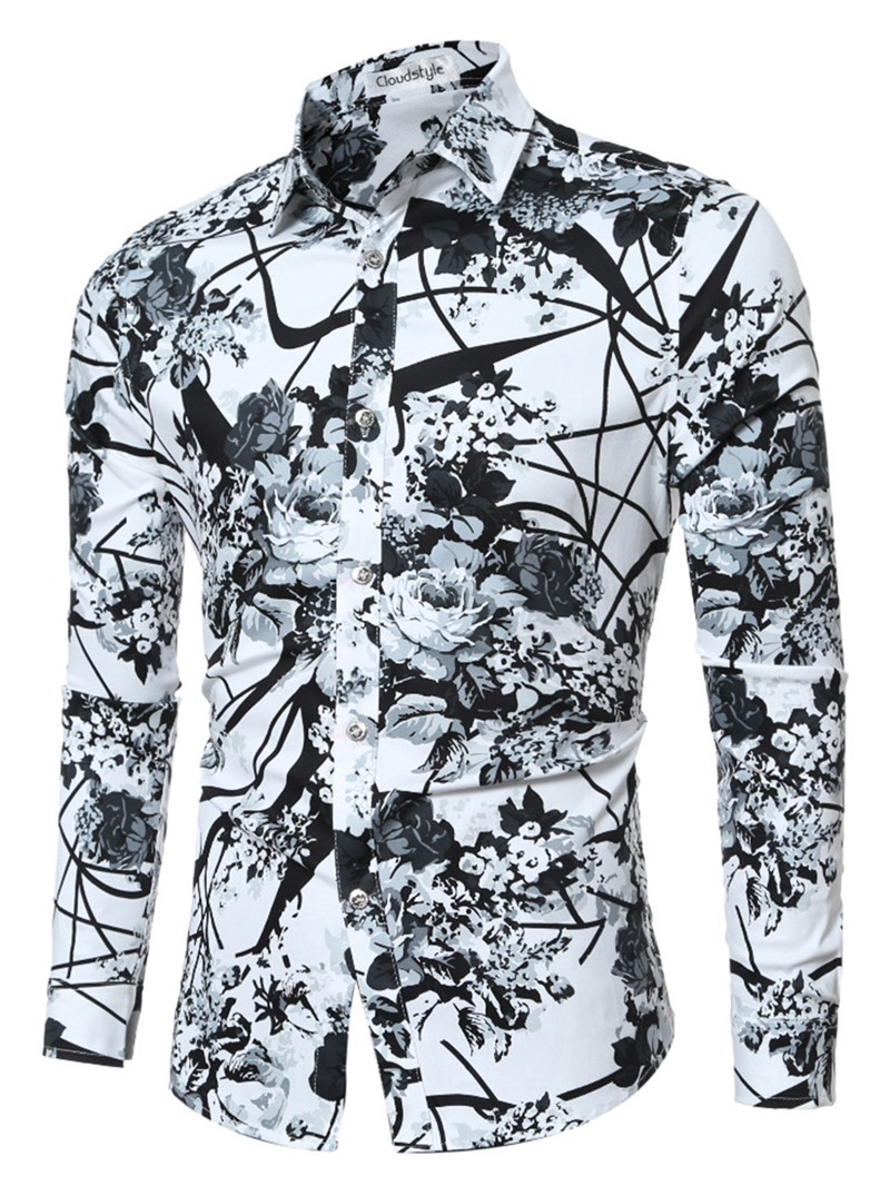 Ericdress Quality Vogue Print Slim Men's Shirt