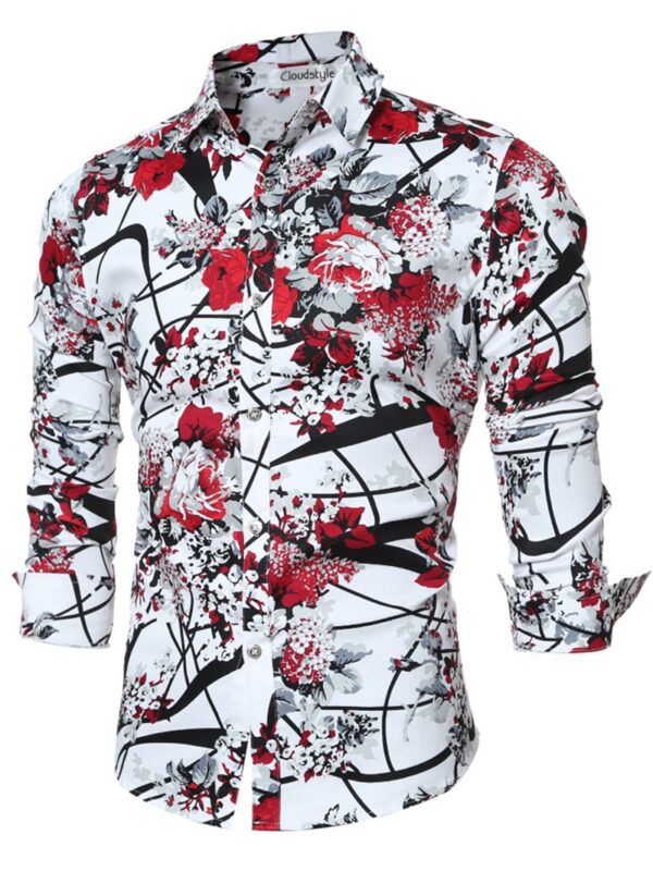 Ericdress Quality Vogue Print Slim Men's Shirt