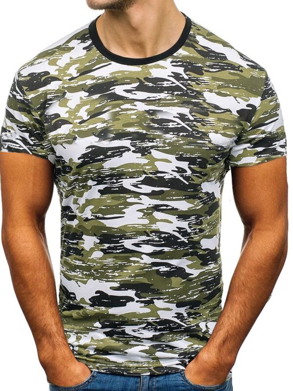 Ericdress Round Neck Casual Camouflage Slim Mens T-shirt