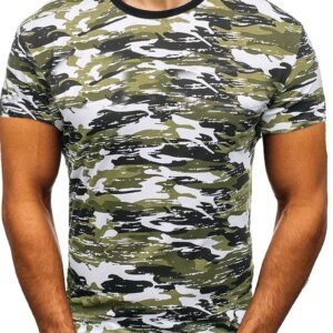 Ericdress Round Neck Casual Camouflage Slim Mens T-shirt