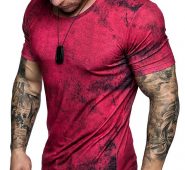 Ericdress Round Neck Casual Color Block Mens T-shirt