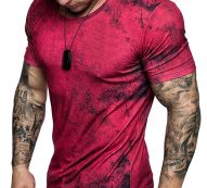 Ericdress Round Neck Casual Color Block Mens T-shirt