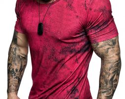 Ericdress Round Neck Casual Color Block Mens T-shirt