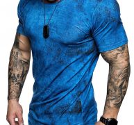 Ericdress Round Neck Casual Color Block Mens T-shirt