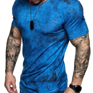 Ericdress Round Neck Casual Color Block Mens T-shirt