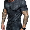 Ericdress Round Neck Casual Color Block Mens T-shirt