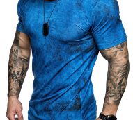 Ericdress Round Neck Casual Color Block Mens T-shirt